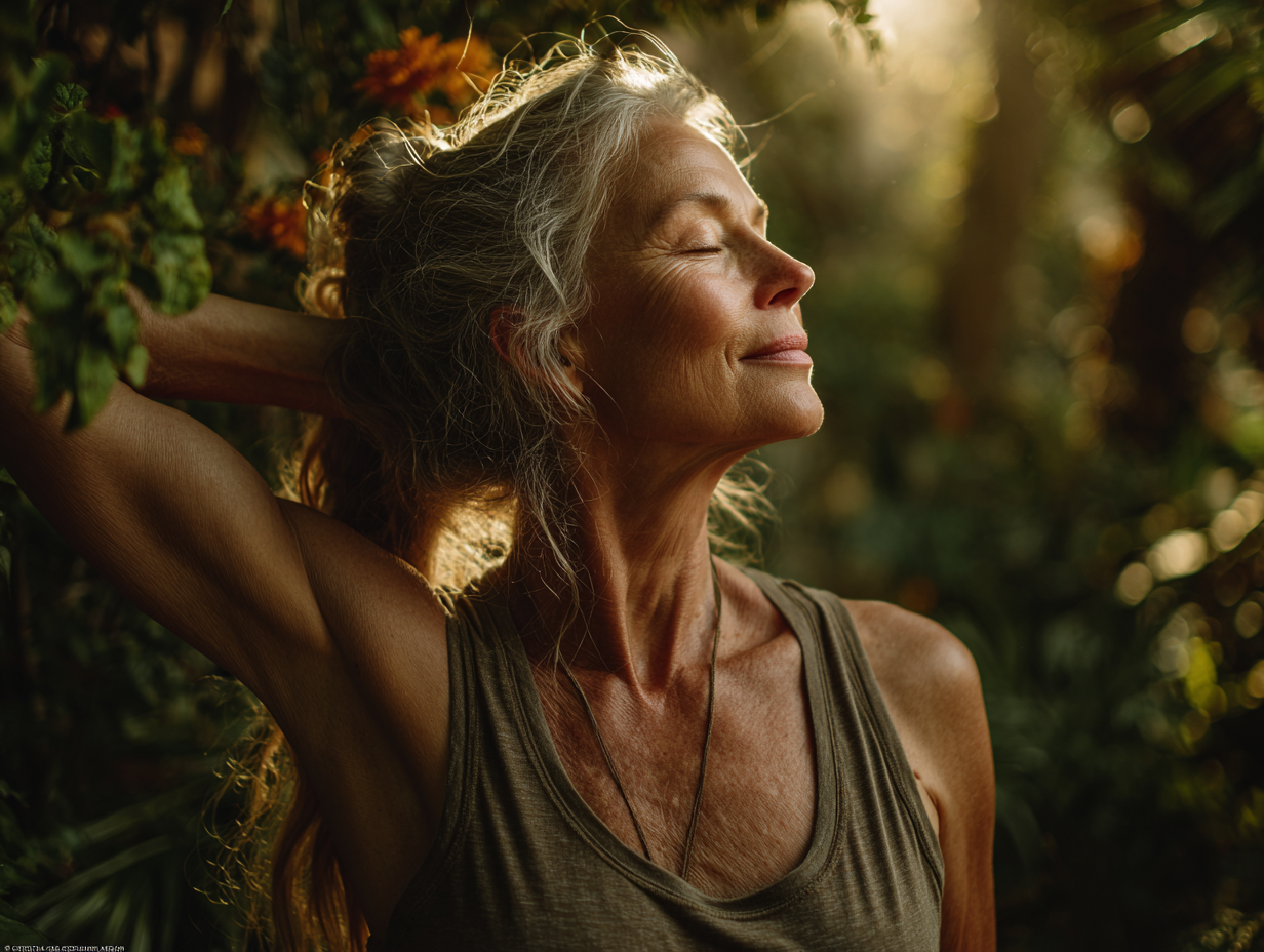 Egyéni jóga óra idősebb hölggyel